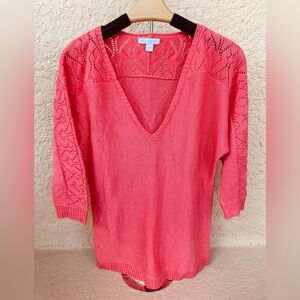 New York & Company coral sweater (LARGE)